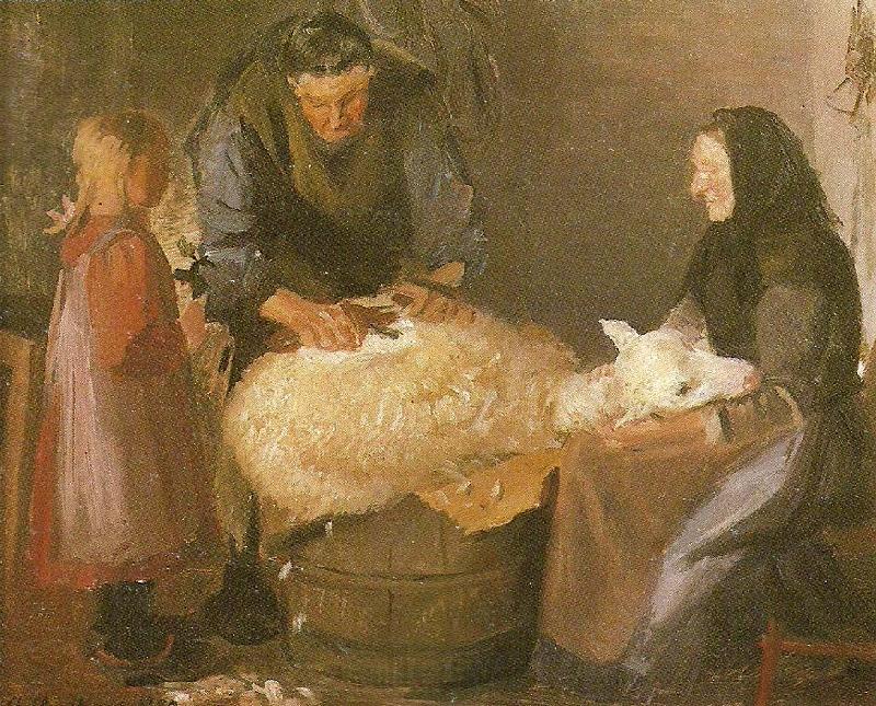 Anna Ancher et far  klippes Norge oil painting art